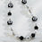 17cm Black White Phone Chain Pearl Bow Flower Charm Anti-Lost Wrist Strap Lanyard - 5