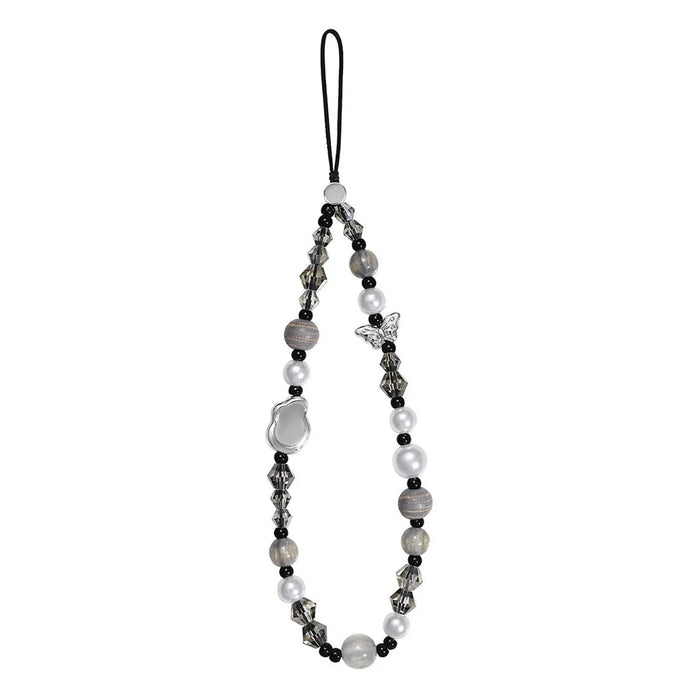 17cm Phone Chain Butterfly Pearl Beaded Lanyard Anti-Lost Phone Strap for Decorative Accessory - 1