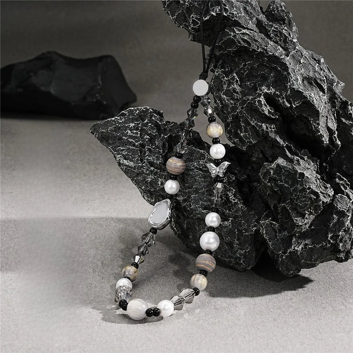 17cm Phone Chain Butterfly Pearl Beaded Lanyard Anti-Lost Phone Strap for Decorative Accessory - 6