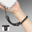30cm Safety Hand Lanyard Phone Rope Self-Locking Adjustable Anti-Loss Camera Wrist Strap, Diameter: 6mm - Black - 2