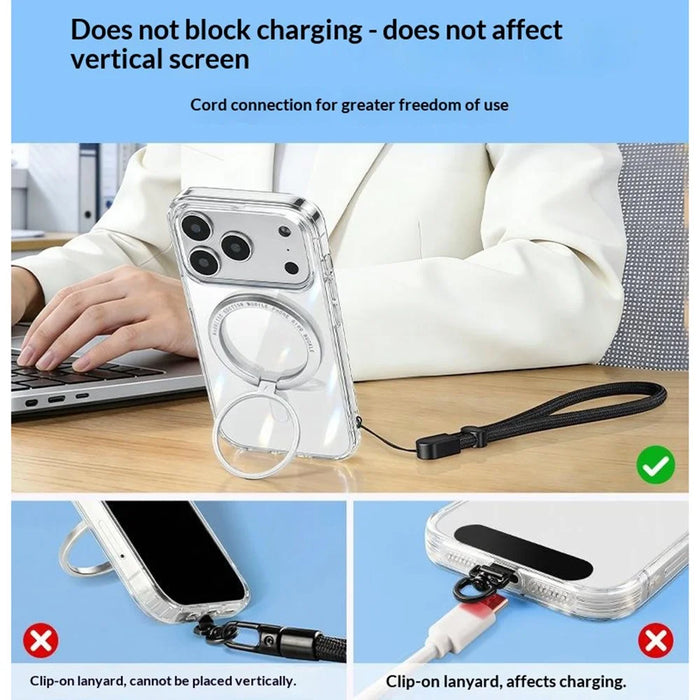 30cm Safety Hand Lanyard Phone Rope Self-Locking Adjustable Anti-Loss Camera Wrist Strap, Diameter: 6mm - Black - 6