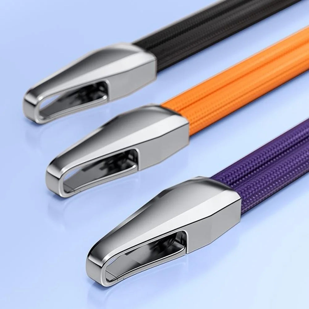 CT-66 90cm Phone Lanyard Neck Strap with 60 x 16mm Clear TPU Tether Tab, Strap Diameter: 6mm - Dark Purple - 4