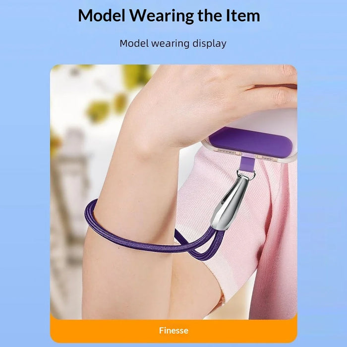 CT-66 Wrist Strap Lanyard Anti-Drop Polyester Rope with Tether Tab, Diameter:6mm - Dark Purple - 5