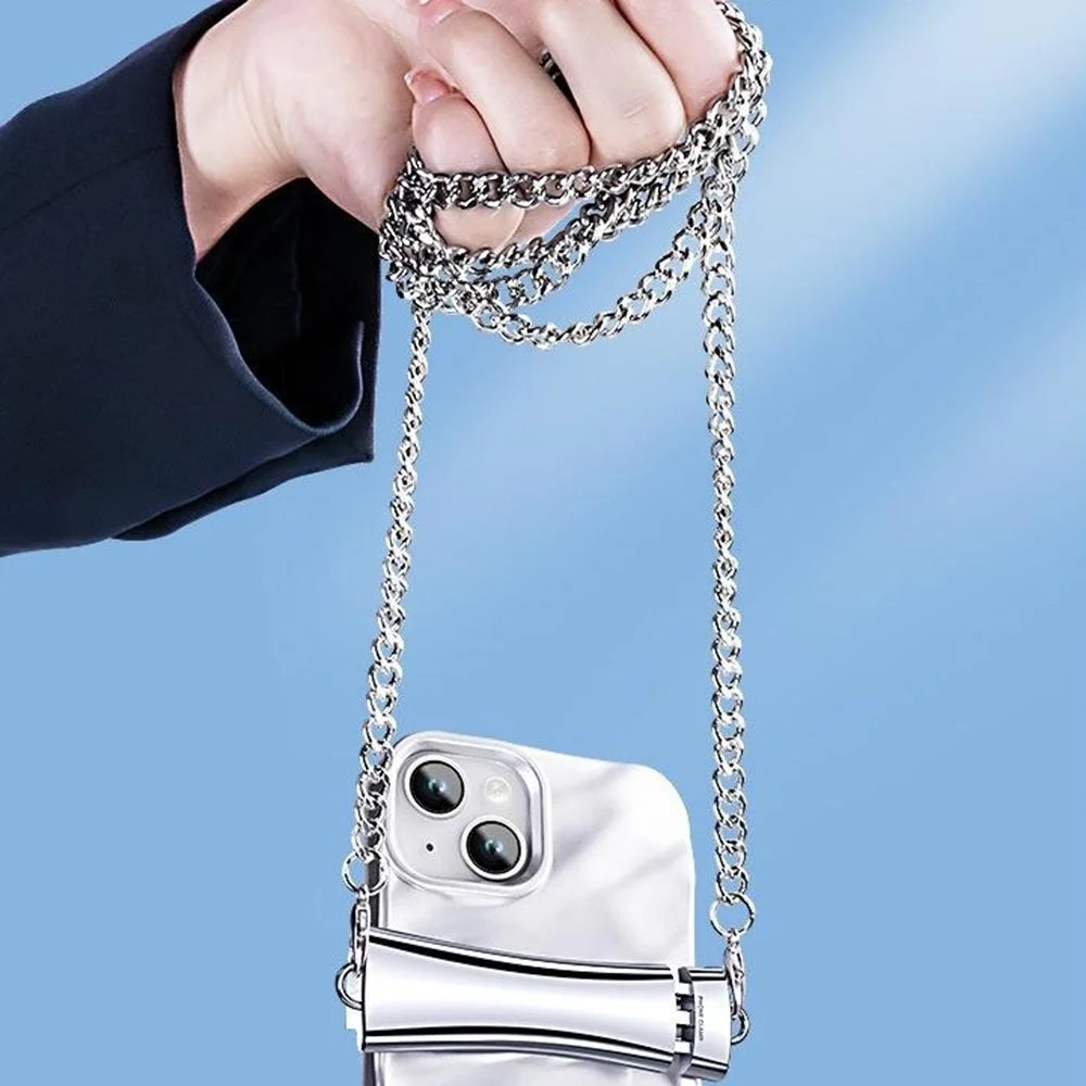 CT-61 120cm Phone Chain with Clamp Metal Anti-Scratch Crossbody Lanyard Strap - Silver - 5