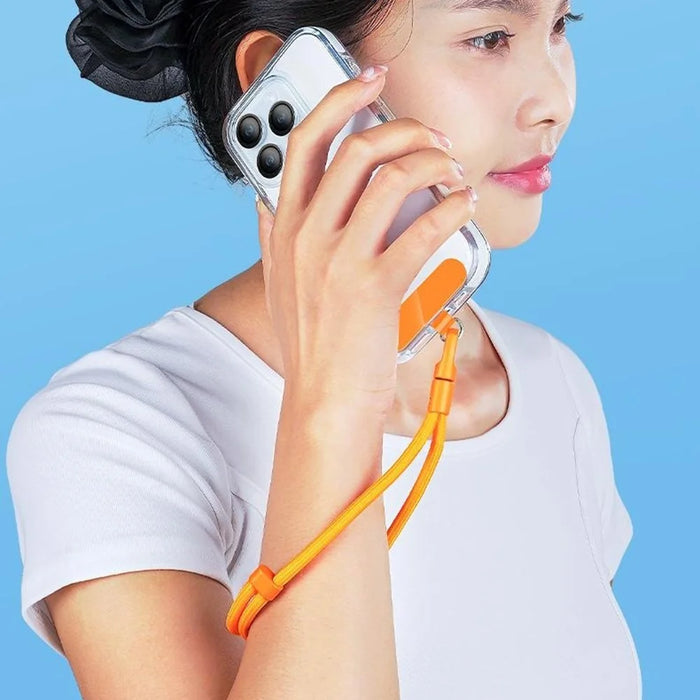 CT-46 23cm Phone Lanyard Woven Polyester Adjustable Length Anti-Loss Hand Strap, Diameter: 6mm - Orange - 3