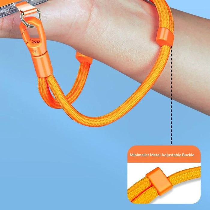 CT-46 23cm Phone Lanyard Woven Polyester Adjustable Length Anti-Loss Hand Strap, Diameter: 6mm - Orange - 4