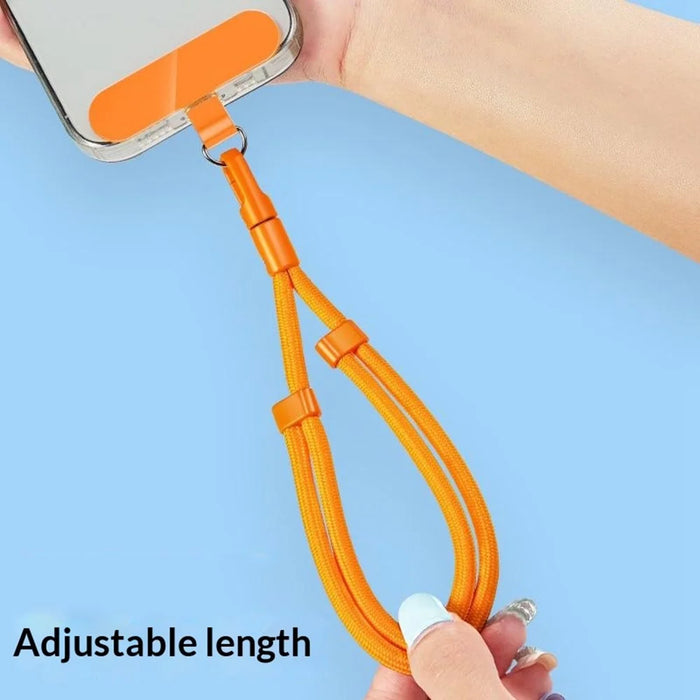 CT-46 23cm Phone Lanyard Woven Polyester Adjustable Length Anti-Loss Hand Strap, Diameter: 6mm - Orange - 5