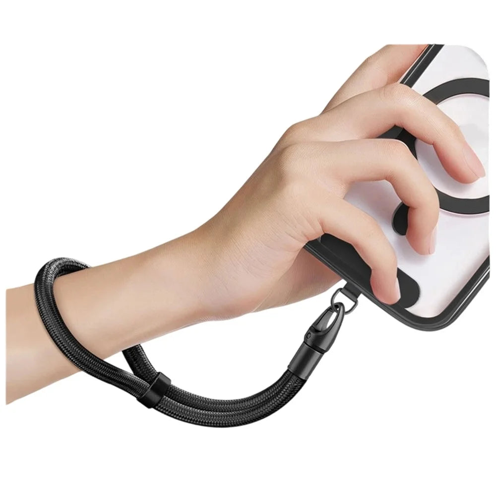 CT-69 32cm Adjustable Phone Lanyard Polyester Rope Self-Locking Anti-Loss Wrist Strap, Diameter: 7mm - Black - 1