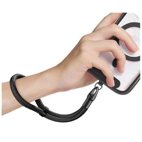 CT-69 32cm Adjustable Phone Lanyard Polyester Rope Self-Locking Anti-Loss Wrist Strap, Diameter: 7mm - Black - 1