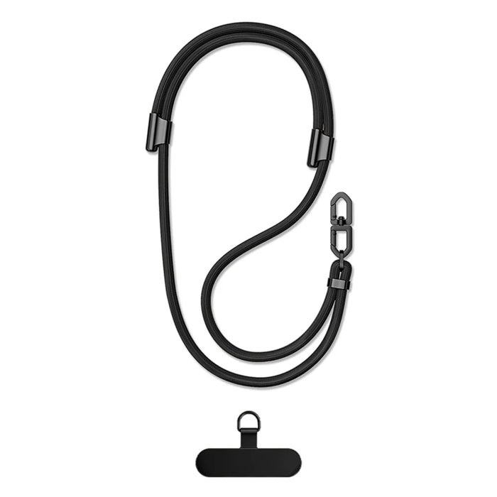 CT-88 150cm Cell Phone Lanyard Rotating Dual Lock  Adjustable Anti-Loss Rope with Stainless Steel Tether Patch, Diameter: 7mm - Black - 3