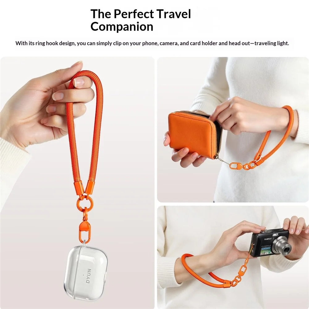CT-91 30cm Phone Lanyard 360° Swivel Hand Strap Polyester Rope, Thickness: 7mm - Orange - 5