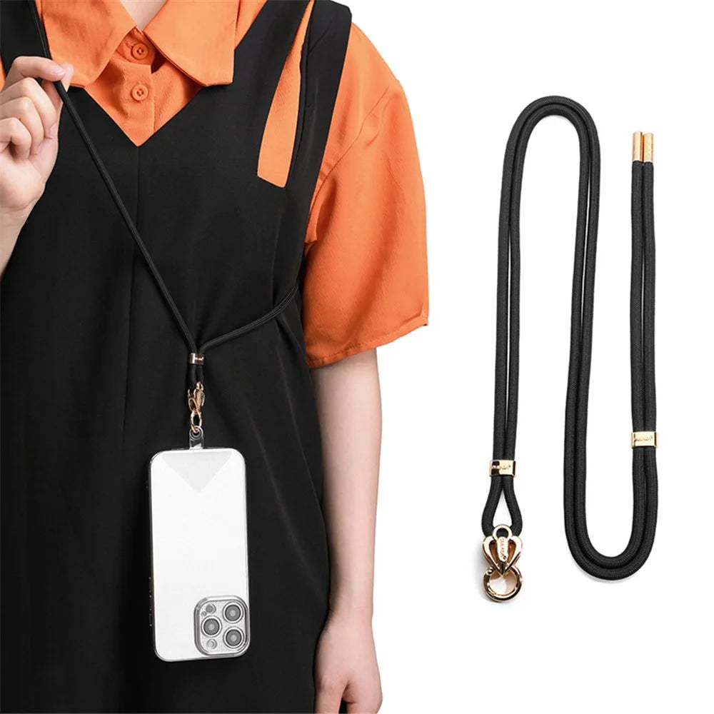 SULADA 80cm Universal Cell Phone Lanyard Holder Adjustable Phone Neck Shoulder Strap Rope with Key Chain Holder / Patch, Long Style - 1 - 1