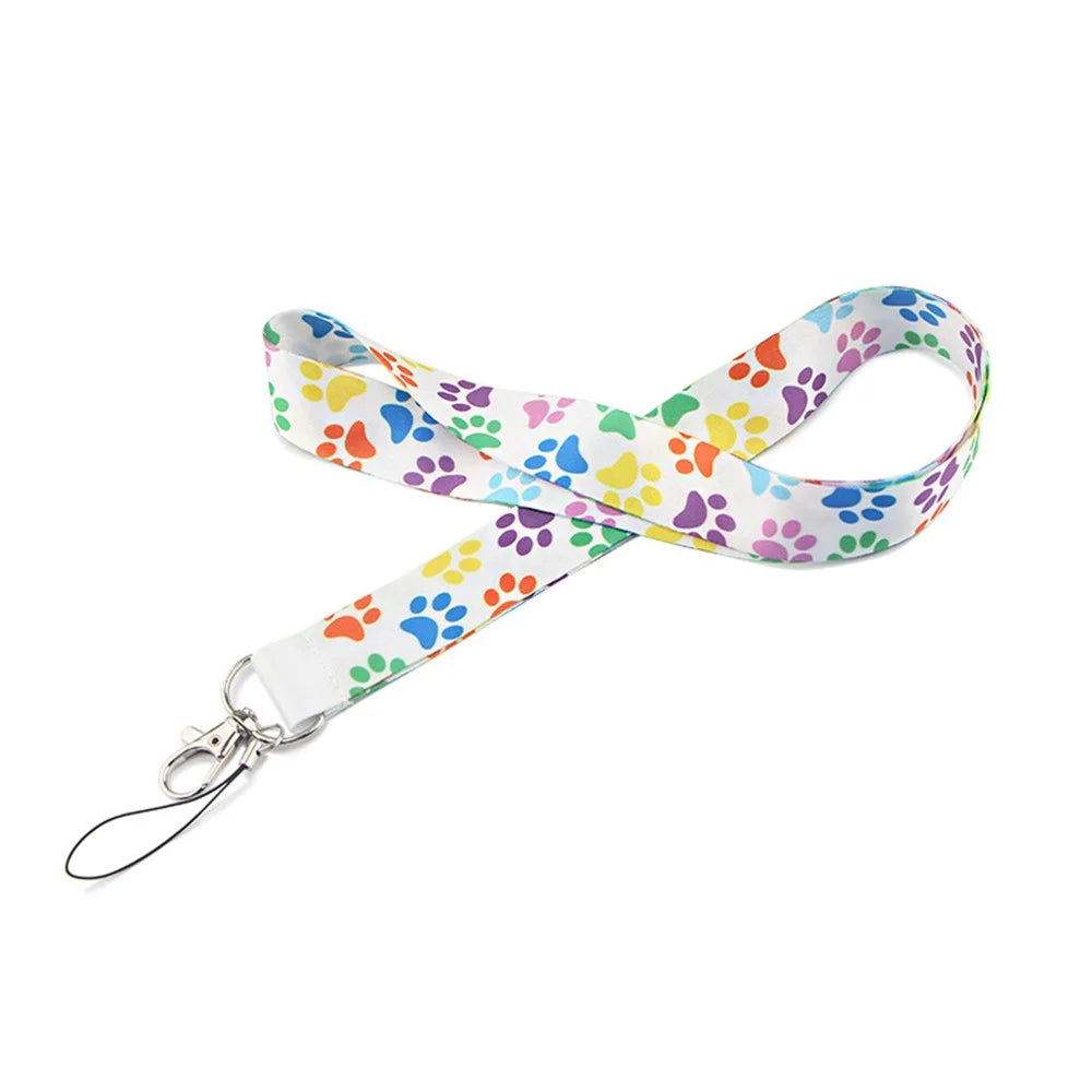 Cell Phone Lanyard Dog Paws Pattern Nylon Neck Hanging Shoulder Strap for Phone Cases, ID Badges, Cameras - AL3197 - 2
