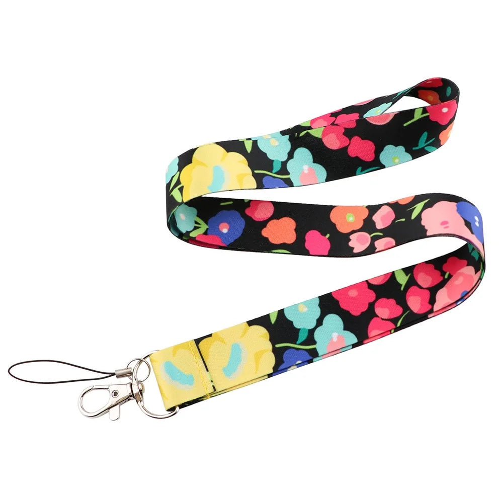 Flower Pattern Mobile Phone Nylon Anti-lost Lanyard Camera Cellphone Name Tag Neck Strap - AL908-2 - 1