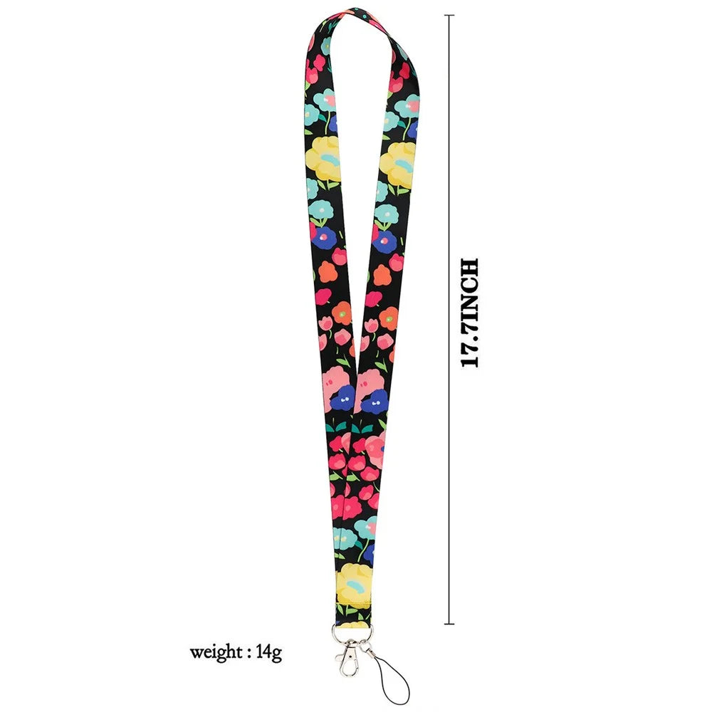 Flower Pattern Mobile Phone Nylon Anti-lost Lanyard Camera Cellphone Name Tag Neck Strap - AL908-2 - 3
