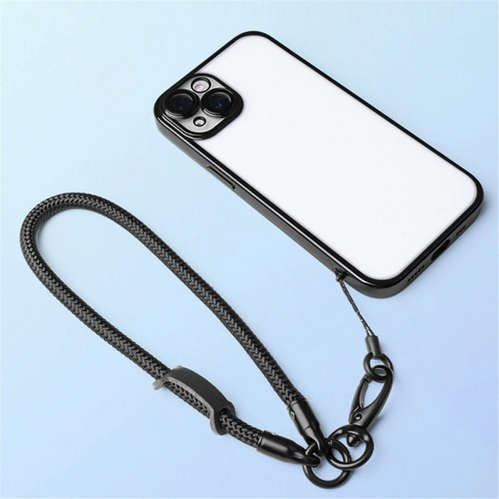Neck-Mounted Phone Lanyard 3Pcs / Set Anti-Lost Cell Phone Nylon Hanging Rope with Strap, Plastic Tether Tab - Black - 6