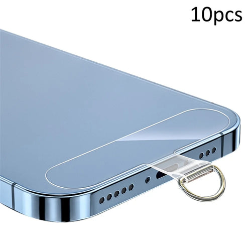 10Pcs / Pack Phone Lanyard Patch Universal Cell Phone TPU Tether Tabs Sticker with Anti-Lost Metal Ring for Phone Wrist Neck Strap - Transparent - 1