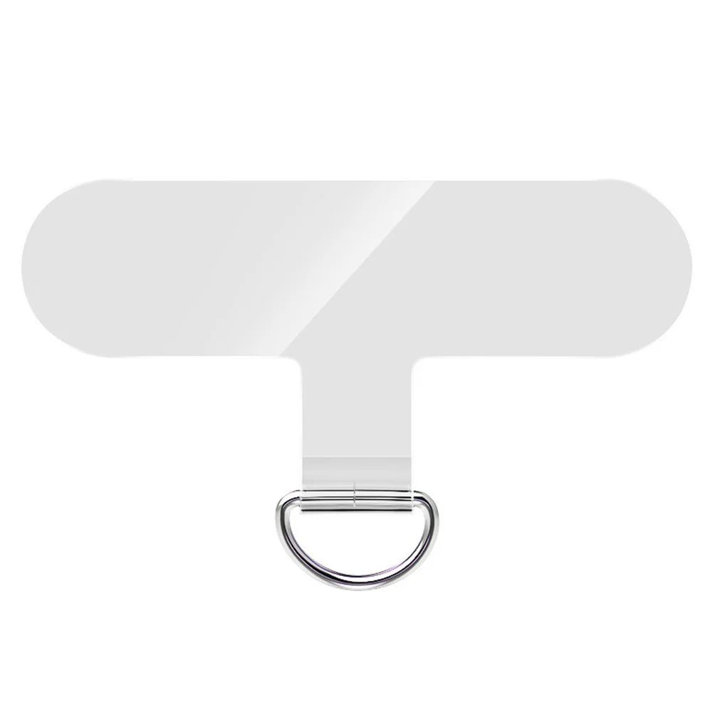 10Pcs / Pack Phone Lanyard Patch Universal Cell Phone TPU Tether Tabs Sticker with Anti-Lost Metal Ring for Phone Wrist Neck Strap - Transparent - 2