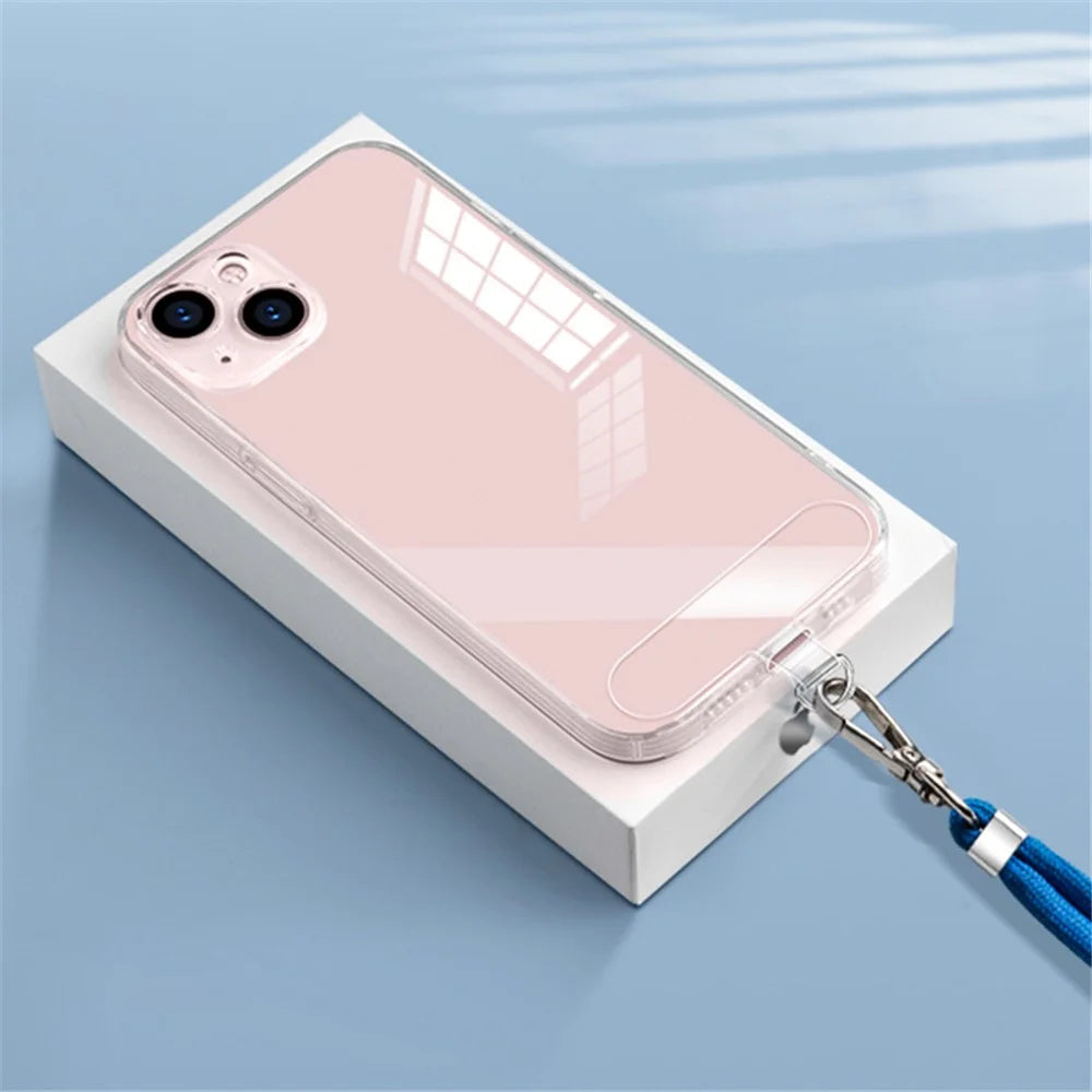 10Pcs / Pack Phone Lanyard Patch Universal Cell Phone TPU Tether Tabs Sticker with Anti-Lost Metal Ring for Phone Wrist Neck Strap - Transparent - 6