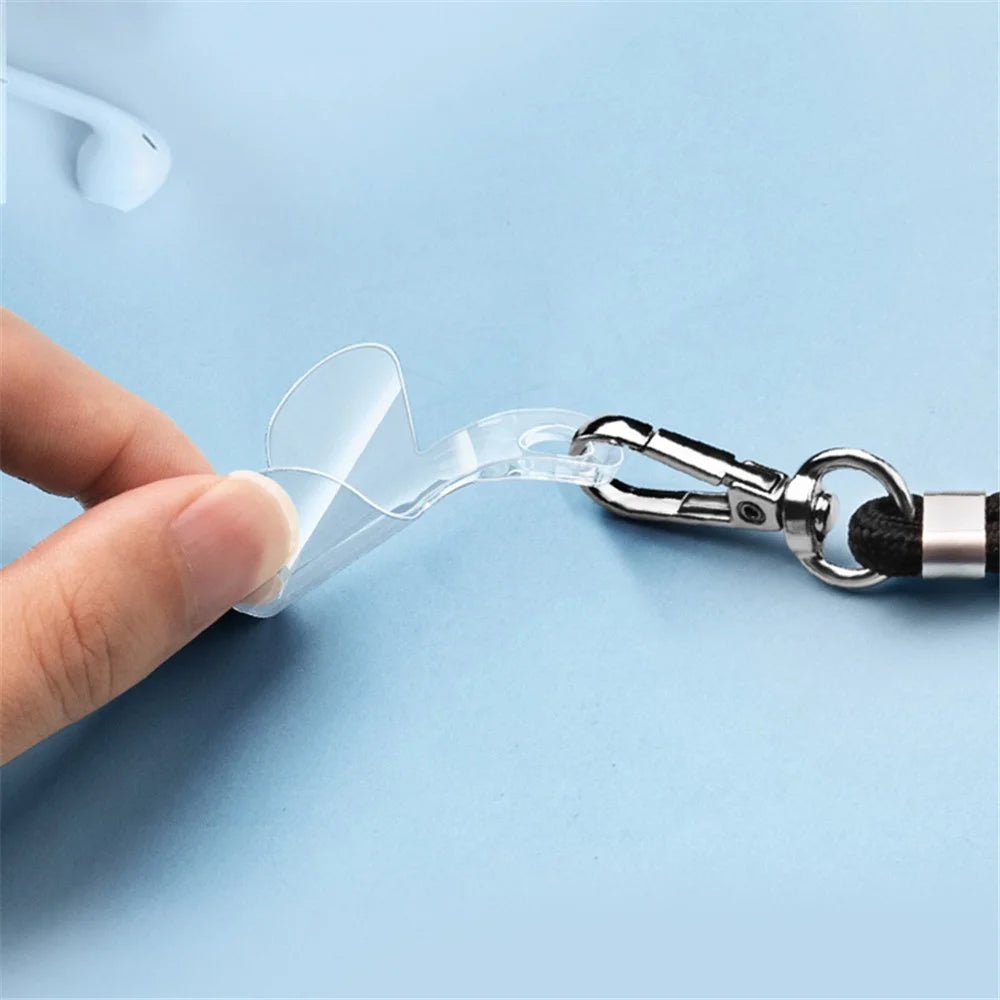 10Pcs / Pack Cell Phone Lanyard Anti-Lost TPU Patch with Hole Universal Phone Tether Tabs Sticker for Wrist Neck Strap - Transparent - 3
