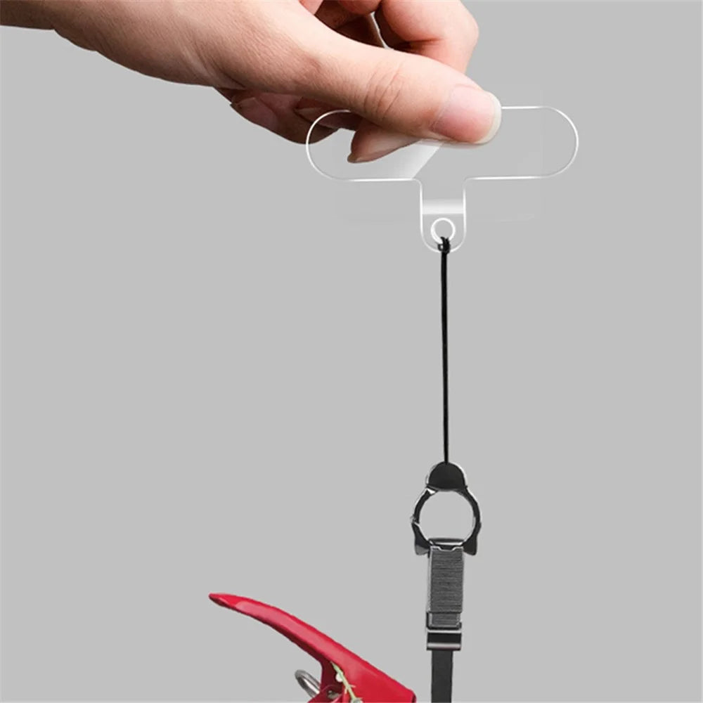 10Pcs / Pack Cell Phone Lanyard Anti-Lost TPU Patch with Hole Universal Phone Tether Tabs Sticker for Wrist Neck Strap - Transparent - 4