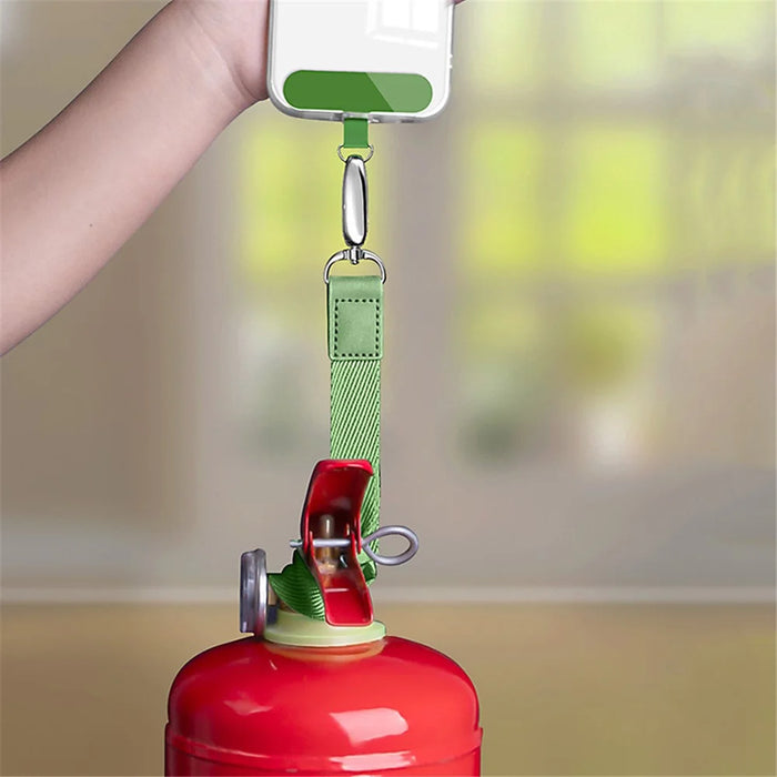 Neck-Mounted Phone Lanyard Anti-Lost Cell Phone Polyester Strap with Metal Buckle, PC Tether Tab - Matcha Green - 6