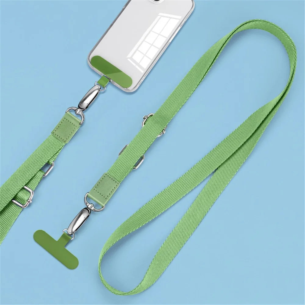 Anti-Lost Phone Lanyard with Metal Buckle, PC Tether Tab Adjustable Cell Phone Polyester Strap - Matcha Green - 2