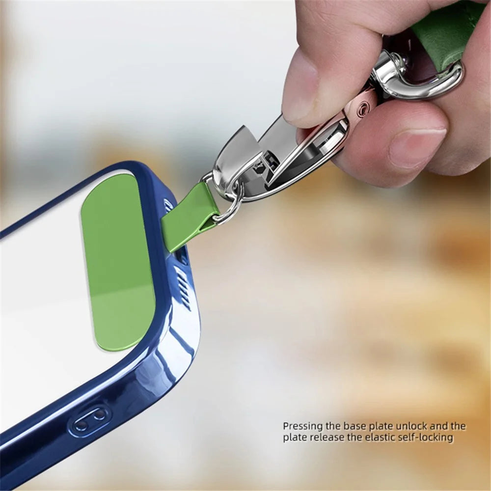 Anti-Lost Phone Lanyard with Metal Buckle, PC Tether Tab Adjustable Cell Phone Polyester Strap - Matcha Green - 4