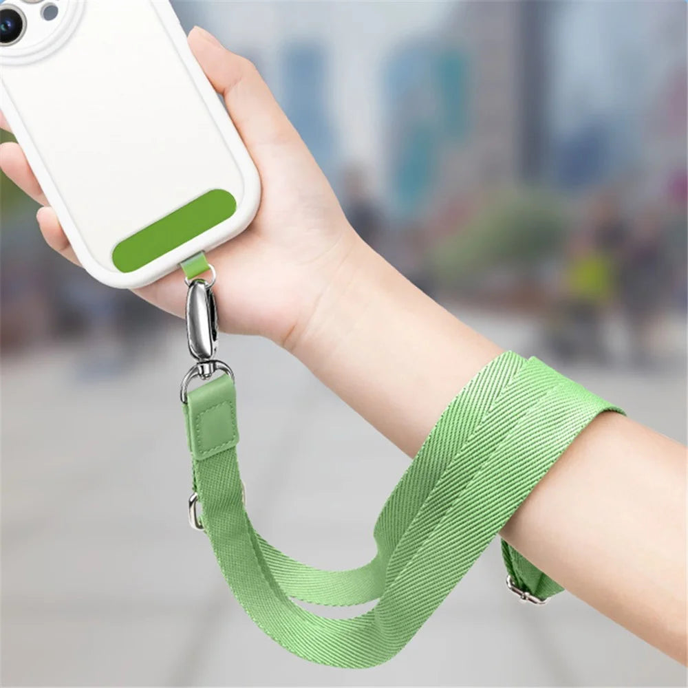 Anti-Lost Phone Lanyard with Metal Buckle, PC Tether Tab Adjustable Cell Phone Polyester Strap - Matcha Green - 7