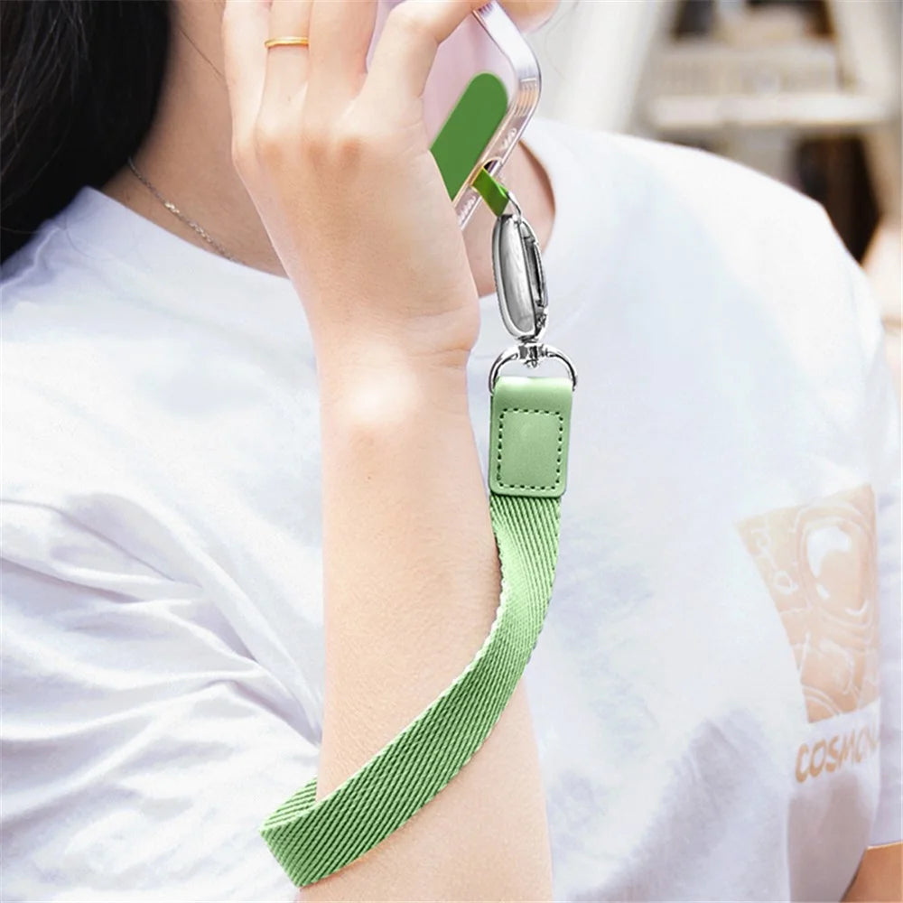 Mobile Phone Polyester Wrist Strap for Cell Phone Anti-Lost Strap with Metal Buckle, PC Tether Tab - Matcha Green - 2