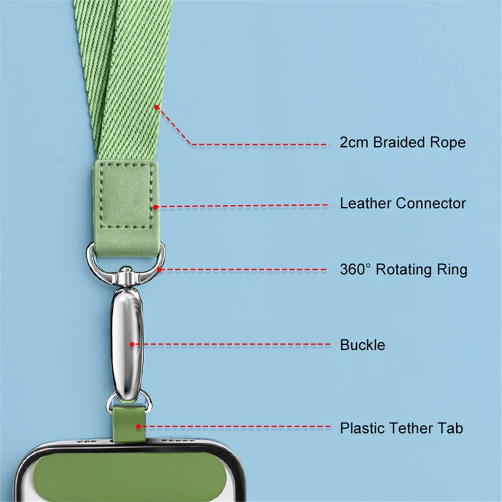 Mobile Phone Polyester Wrist Strap for Cell Phone Anti-Lost Strap with Metal Buckle, PC Tether Tab - Matcha Green - 3