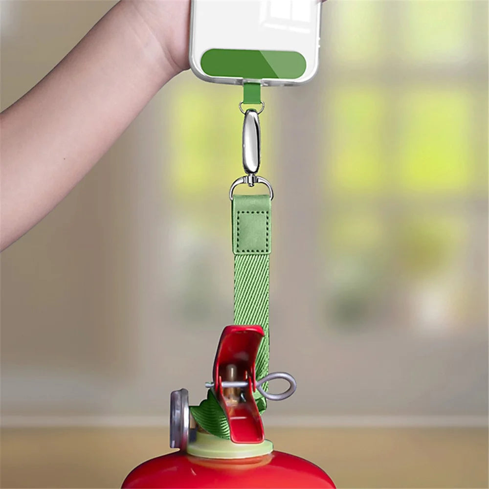 Mobile Phone Polyester Wrist Strap for Cell Phone Anti-Lost Strap with Metal Buckle, PC Tether Tab - Matcha Green - 5