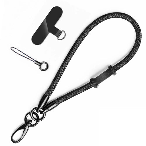 Mobile Phone Wrist Strap with Hole Strap, PC Tether Tab 3Pcs / Set Anti-Lost Cell Phone Nylon Braided Strap - Black - 1