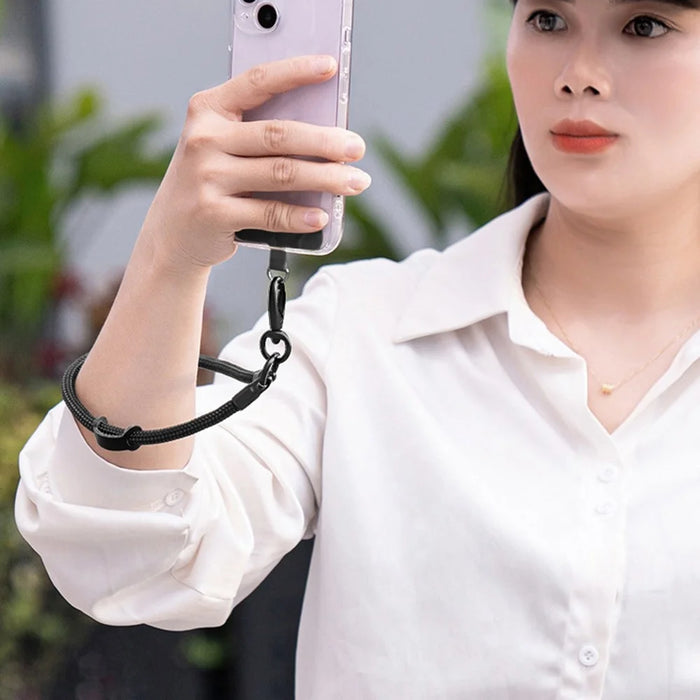 Mobile Phone Wrist Strap with Hole Strap, PC Tether Tab 3Pcs / Set Anti-Lost Cell Phone Nylon Braided Strap - Black - 5