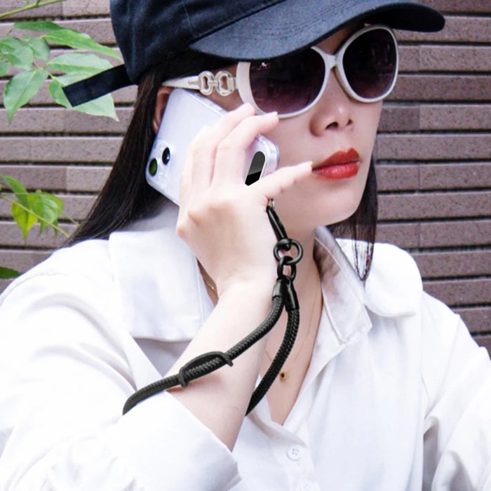 Mobile Phone Wrist Strap with Hole Strap, PC Tether Tab 3Pcs / Set Anti-Lost Cell Phone Nylon Braided Strap - Black - 6