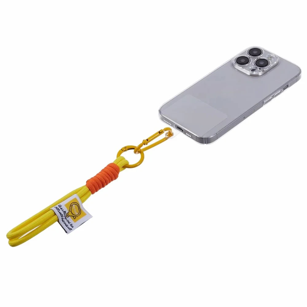 A2 Universal Short Phone Lanyard Carabiner Keyring Camera Wrist Strap Rope with Tether Tab - Yellow - 2