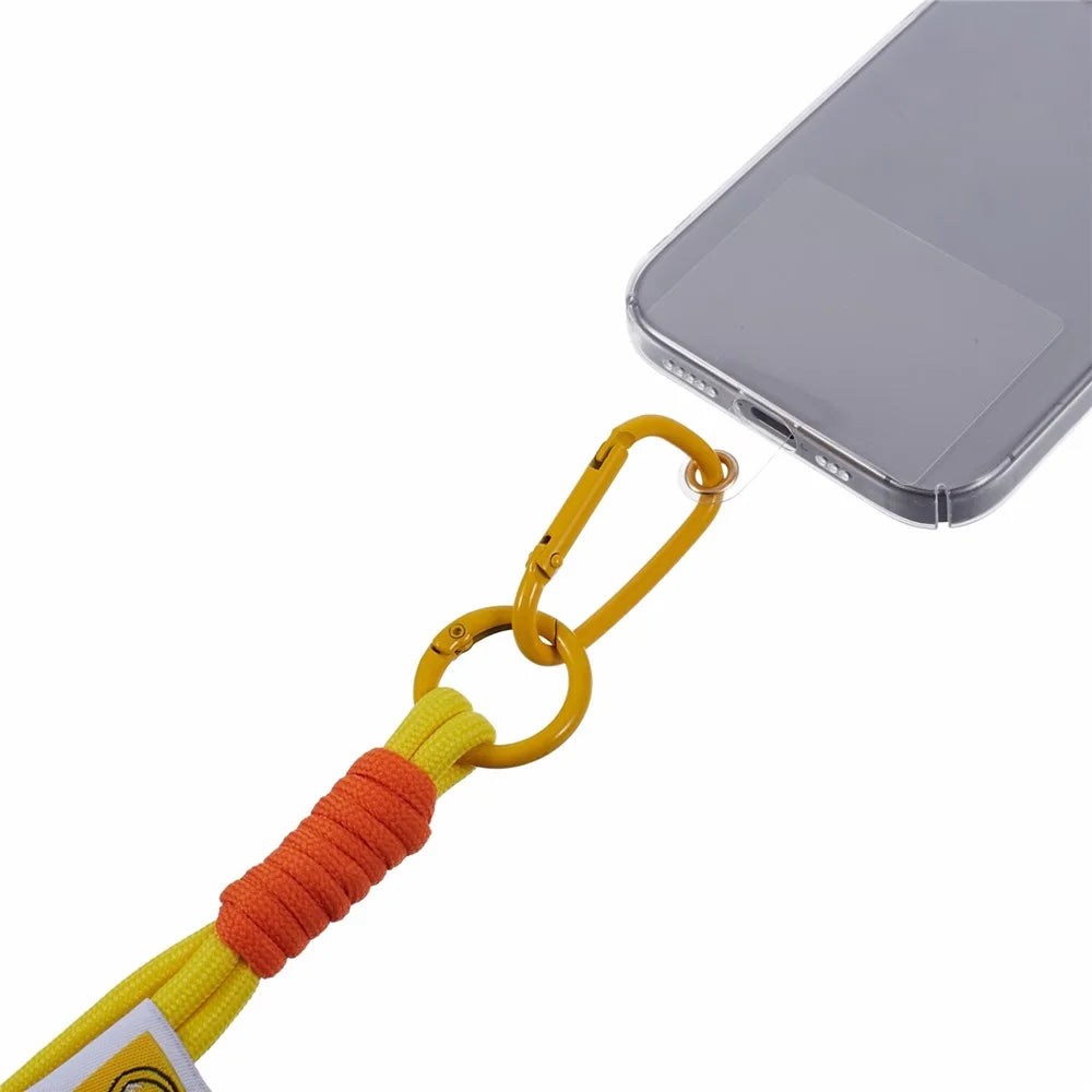 A2 Universal Short Phone Lanyard Carabiner Keyring Camera Wrist Strap Rope with Tether Tab - Yellow - 5