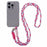 A5 Style 60cm Phone Crossbody Lanyard Weaving Polyester Shoulder Strap Phone Charms with Patch - Rose Purple - 1