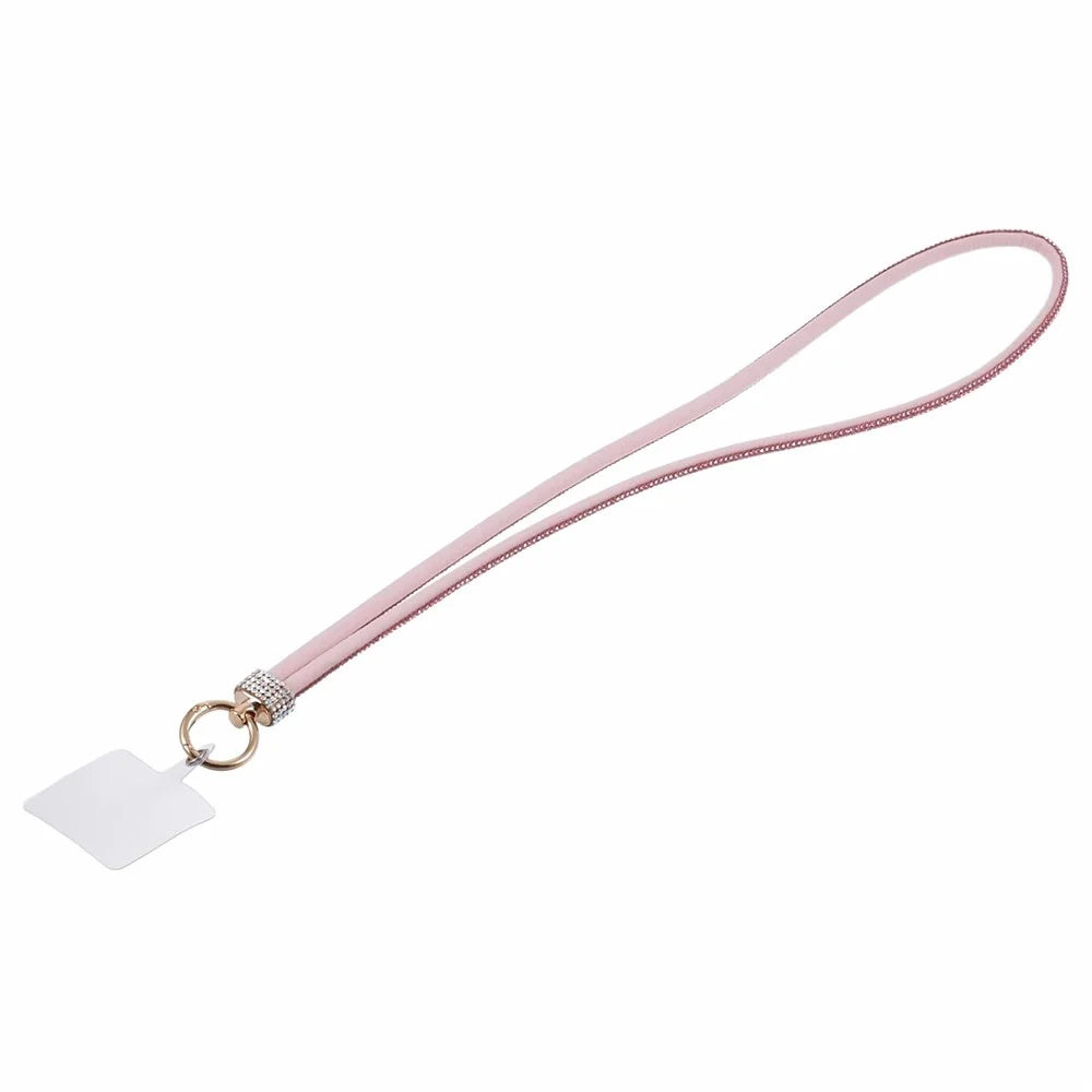 A11 Style 80cm Phone Lanyard Rhinestone Decor Bling Neck Lanyard with Patch - Rose Gold - 3