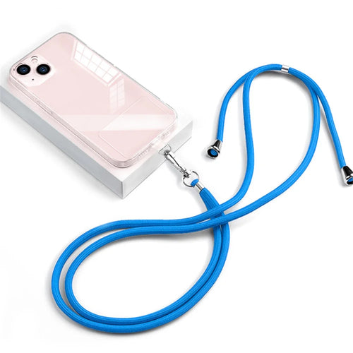 6mm Nylon Phone Lanyard Universal Adjustable Neck Straps with Pad - Sapphire - 1
