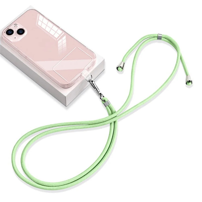 Phone Lanyard 6mm Nylon Neck Hanging Adjustable Shoulder Strap with Pad - Matcha Green - 1