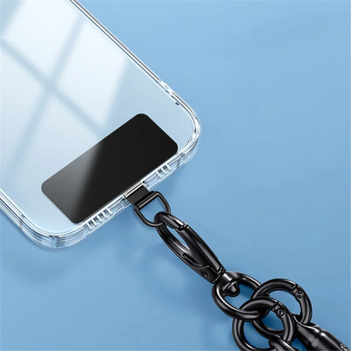 Phone Lanyard Tab Stainless Steel Phone Tether Tab with Anti-Scratch Film - Black - 3
