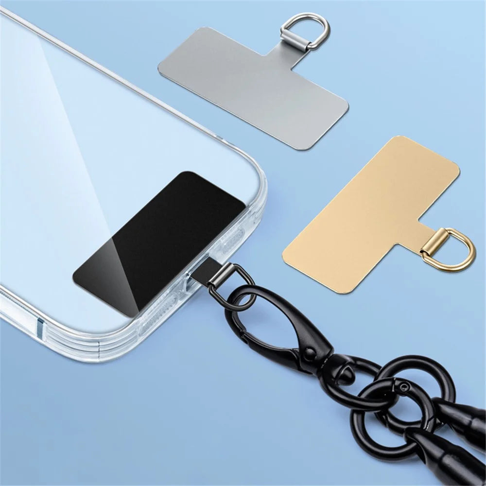 Cell Phone Lanyard Pad Safety Stainless Steel Phone Lanyard Patch - Rose Gold - 3