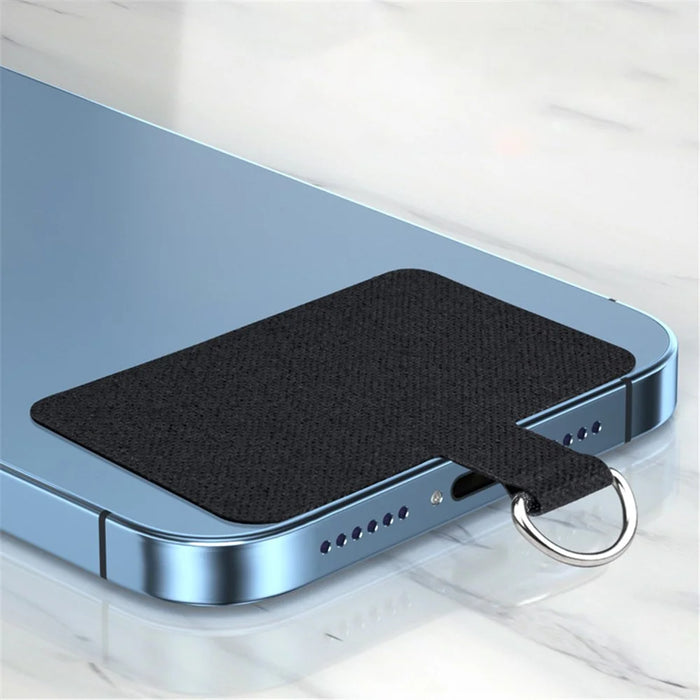 Phone Lanyard Tab Patch Nylon+TPU Safety Cellphone Lanyard Connector - Black - 2