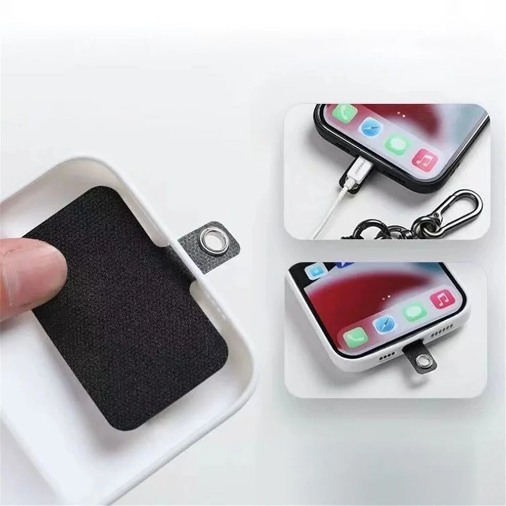 B Style 8mm Phone Lanyard Universal Crossbody Strap with Tether Tab - Black+White - 7