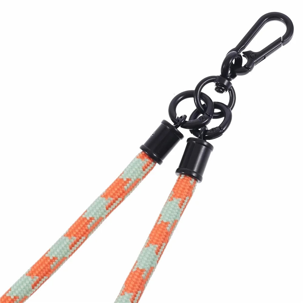 8mm 30cm Phone Wrist Strap Dual Color Short Lanyard with Patch for Camera ID Badge Keys - Orange+White - 4