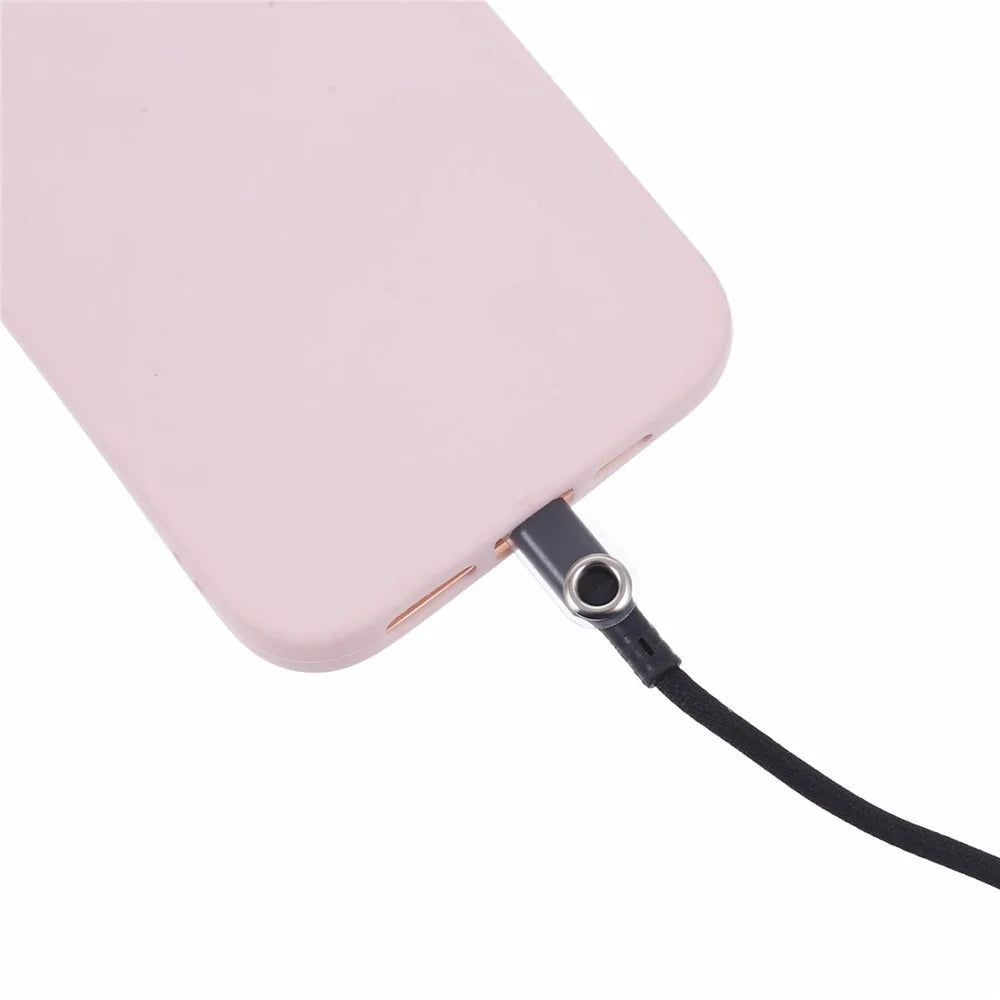 8mm 30cm Phone Wrist Strap Dual Color Short Lanyard with Patch for Camera ID Badge Keys - Orange+White - 6