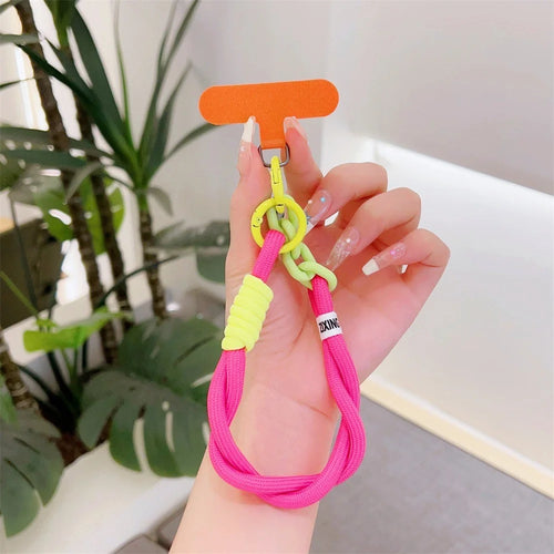 Dopamine Design Mobile Phone Wrist Strap with Tether Tab Anti-Lost Cell Phone Strap - Rose / Green - 1