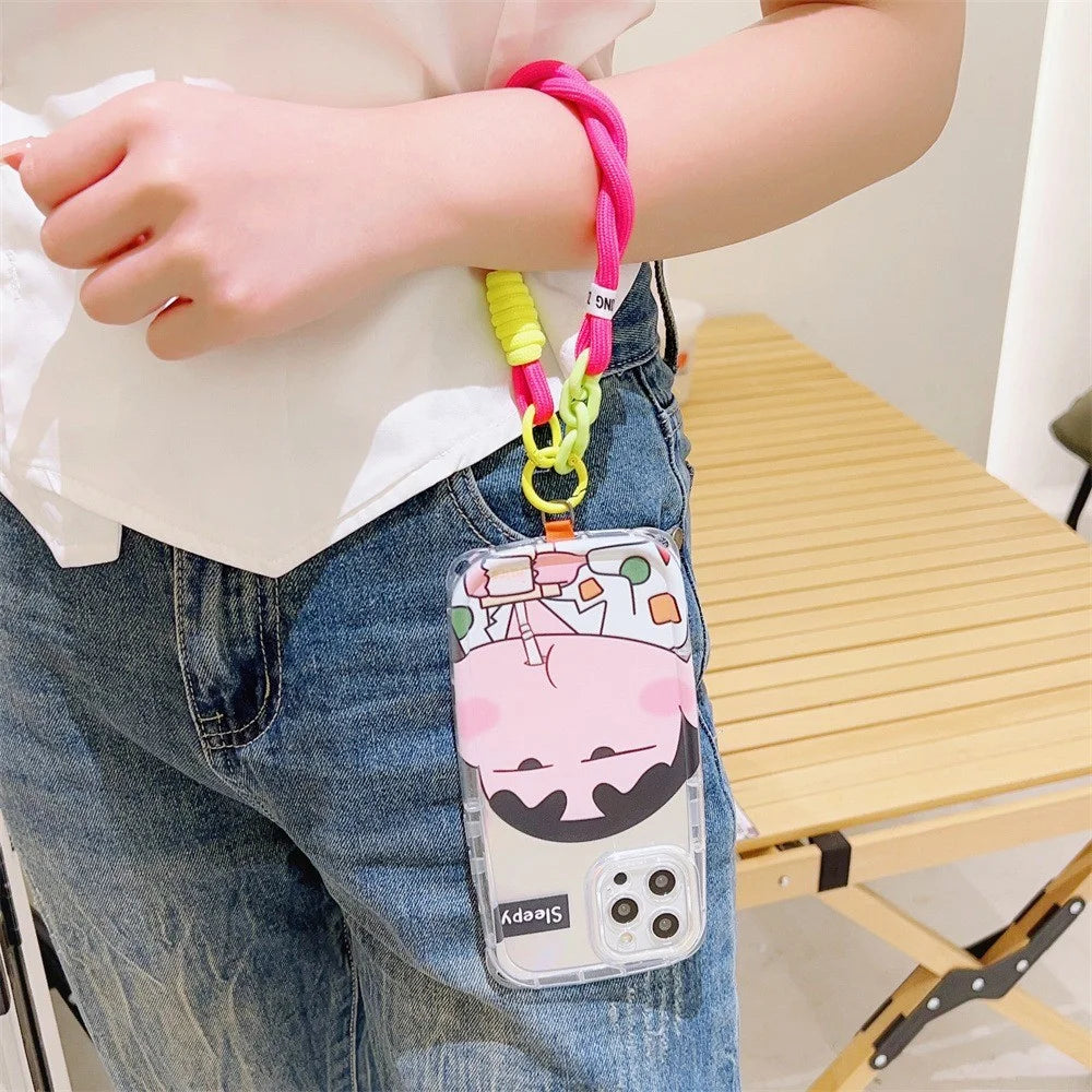 Dopamine Design Mobile Phone Wrist Strap with Tether Tab Anti-Lost Cell Phone Strap - Rose / Green - 2