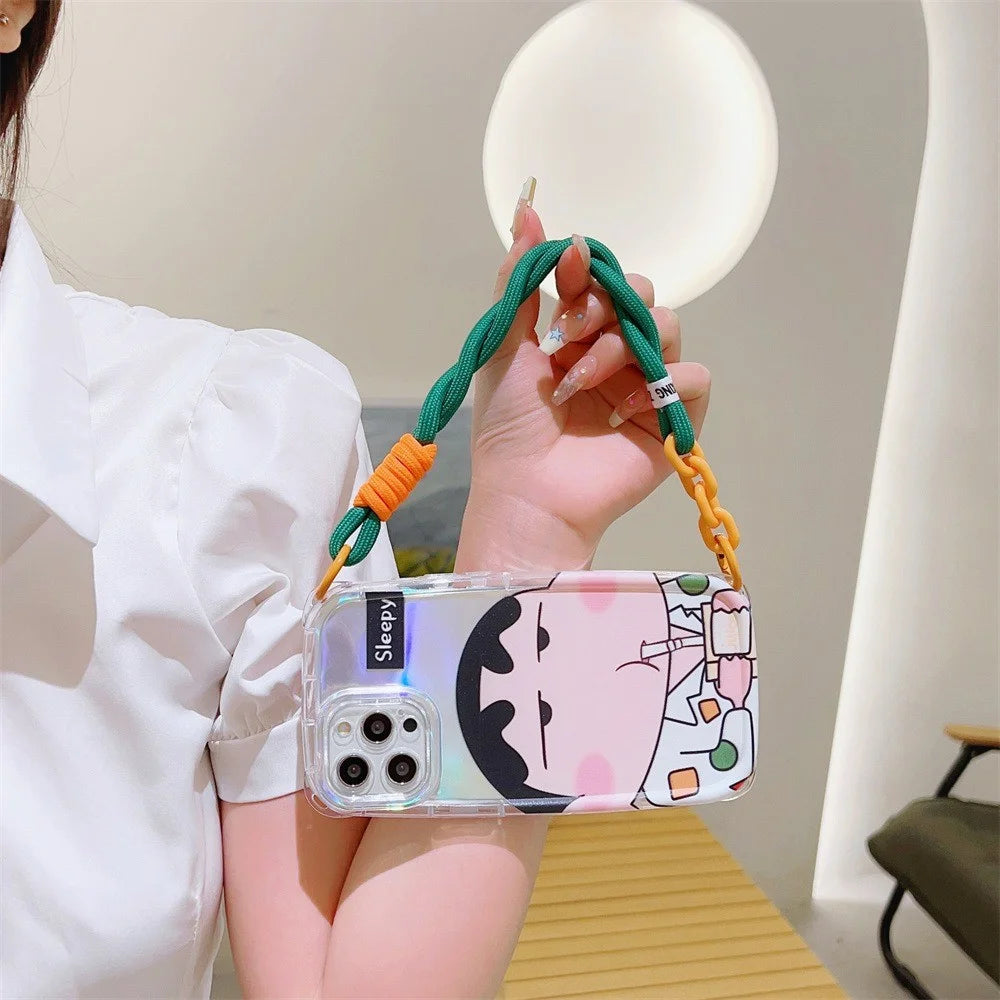 Dopamine Design Mobile Phone Wrist Strap with Tether Tab Anti-Lost Cell Phone Strap - Rose / Green - 3